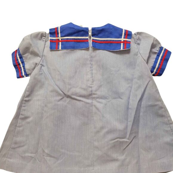 Vintage Girls Size 18 Months Precious Togs Dress Red White and Blue Summer - Picture 3 of 6